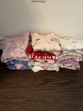 Kids Pink Floral and Animal Print Pajama Set